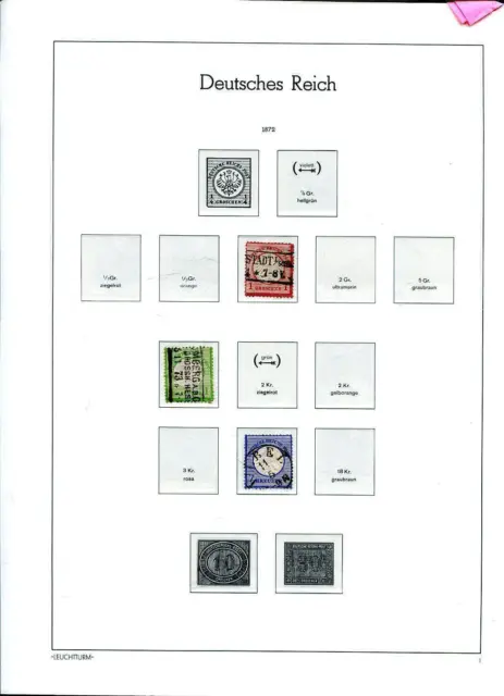 Impero Tedesco 1872 - 1932 Timbrato 485 francobolli Faro Falzlos Vordruckalbum