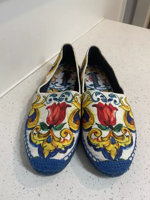 DOLCE & GABBANA Multicolor Floral Print Espadrilles