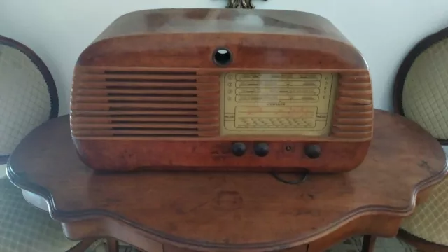 Antica Radio Magnadyne SV37 in Legno Radica a Valvole da Collezione SV 37