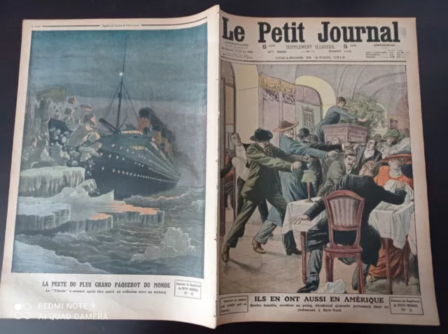Le Petit Journal 1912 Naufrage du Titanic Vintage Original Magazine 2