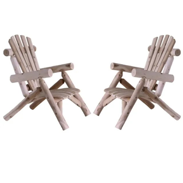 Lakeland Mills Cedar Log Patio Lounge Chair Set of 2
