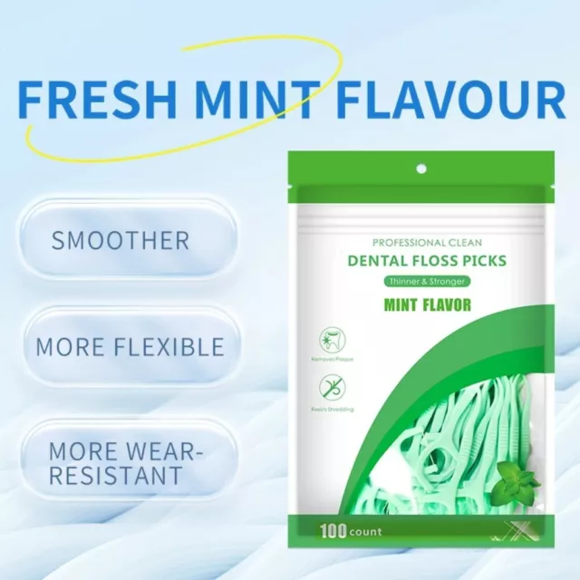 Wear Resistant 100pcs Mint Flavor Dental Floss