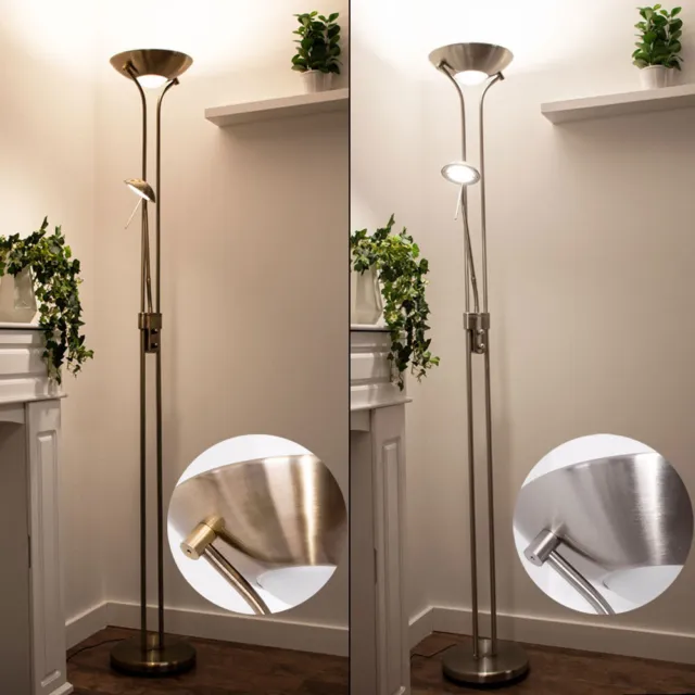 LED Steh- Stand- Leuchte Lampe Deckenfluter-Beleuchtung Dimmbar Lese-Spot Diele