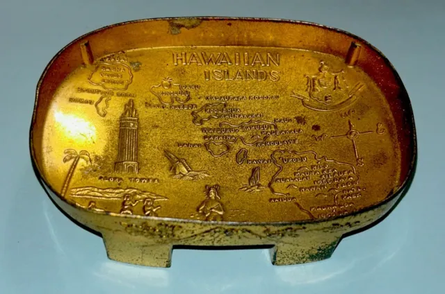 antique howaii copper-clad gold commemorative soap case