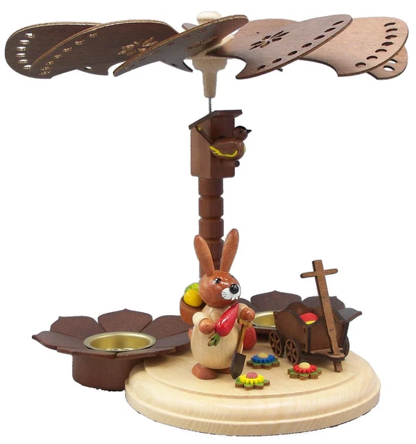 Rudolphs Schatzkiste Pyramide De Pâques Décorative – Lapin En Bois Fait Main – 35,5 Cm – Art Populaire Allemand