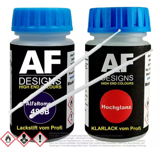 Für Alfa Romeo 486B Blu Anodizzato Perl Lackstift Klarlack Lacktupfer  Set