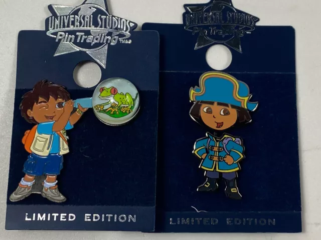 Dora The Explorer Lapel Pin Lot Of 2 Boots Nickelodeon Universal Studios