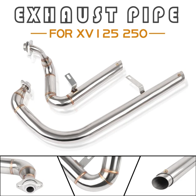 Chrome Exhaust Pipes Muffler System+Silencers For Yamaha Virago 250 XV125 XV250