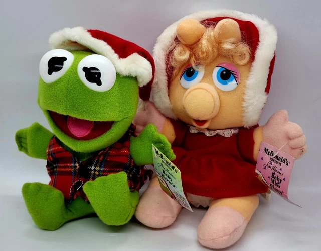 McDonalds Presents Jim Henson - Baby Kermit & Miss Piggy X-masPlush - W/TAGs
