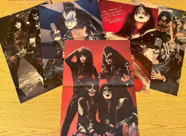 Lot of 5 Classic KISS Magazine Posters Gene Ace Super Teen READ DESCRIPTION