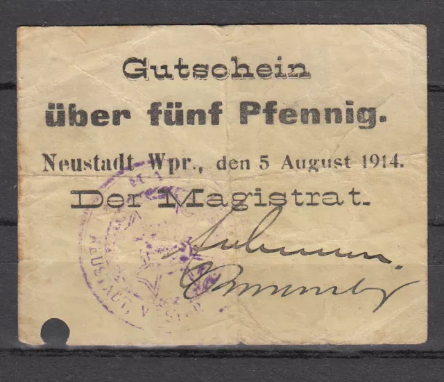 Neustadt - City - 5 Pfennig - 05.08.1914 - Dießner 260.5c - Antiquadruck