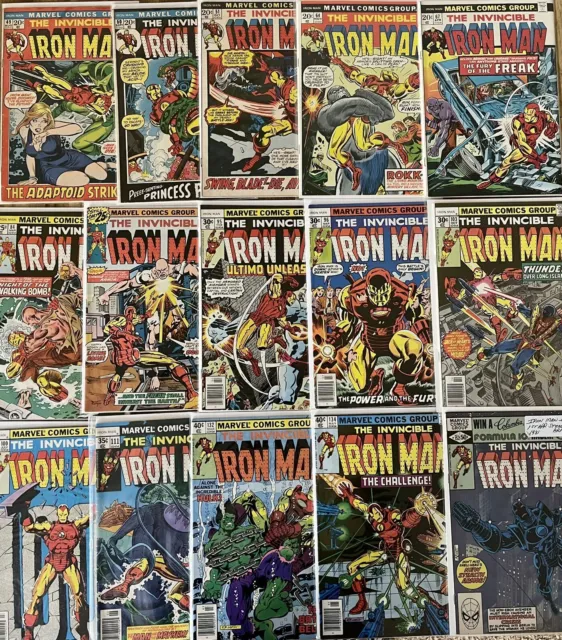 Invincible Iron-Man Set/Lot of 15! 1972-1977 Marvel comics!