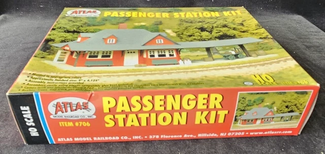 VINTAGE ATLAS HO Scale Passenger Station Model Train Kit #706 (Open Box