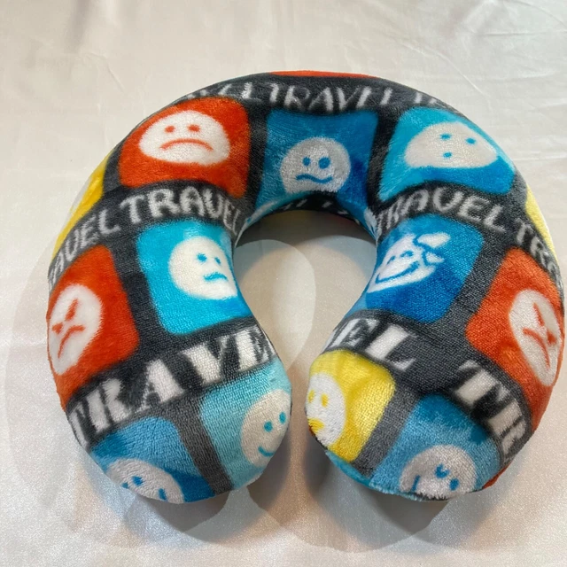 Emoji Travel Pillow Memory Foam U Shaped Neck Rest Super Soft Removable Cover