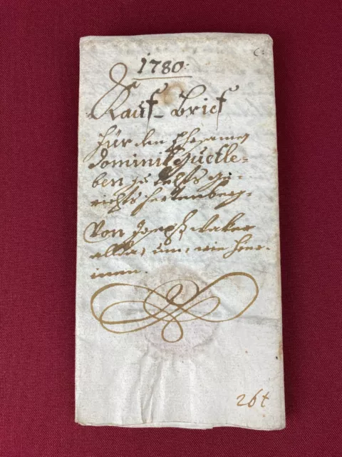 Antikes Schreiben Urkunde Manuskript Aus Dem Jahr 1780 Tinte Auf Papier