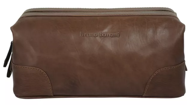 Bruno Banani Kulturtasche echt Leder - NEU - Herren, Damen Reißverschluss