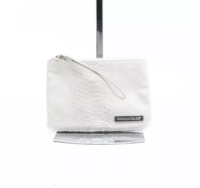 Rodan + Fields Damen-Clutch silber Tiermotiv Polyurethan Größe Mini - Croc Tex