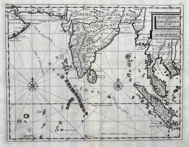 India Thailand Malaysia Sumatra Myanmar Asia Indian Ocean Asia map Karte 1718