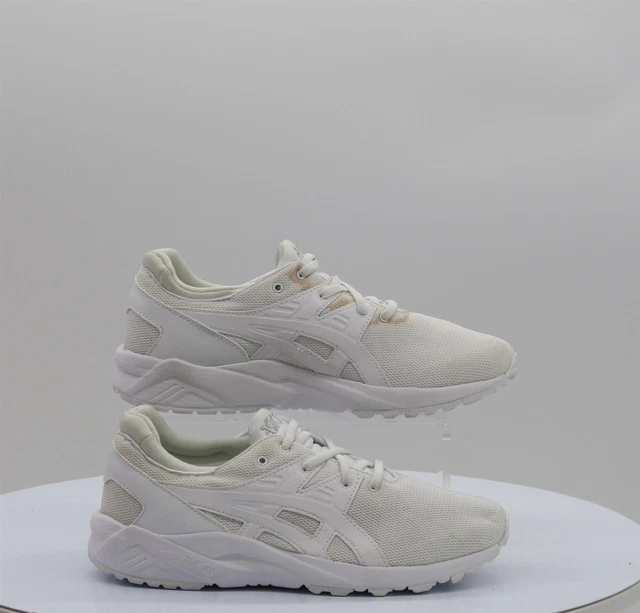 Asics Uk 2 Eu 35 Triple White Gel-Kayano Mesh Childrens Boys Trainers Gr