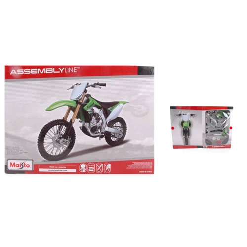 KAWASAKI KX 450F GREEN 2010 KIT 1:12 Maisto Kit Moto Die Cast Modellino