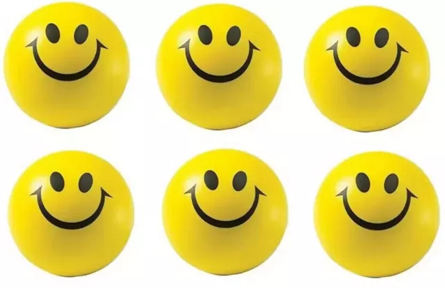 6 Stück Emoji Happy Smiley Face Stress Relief Squeeze Sponge Balls – 3 Zoll...