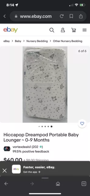 Hiccapop Dreampod Portable Baby Lounger 0-9 Months