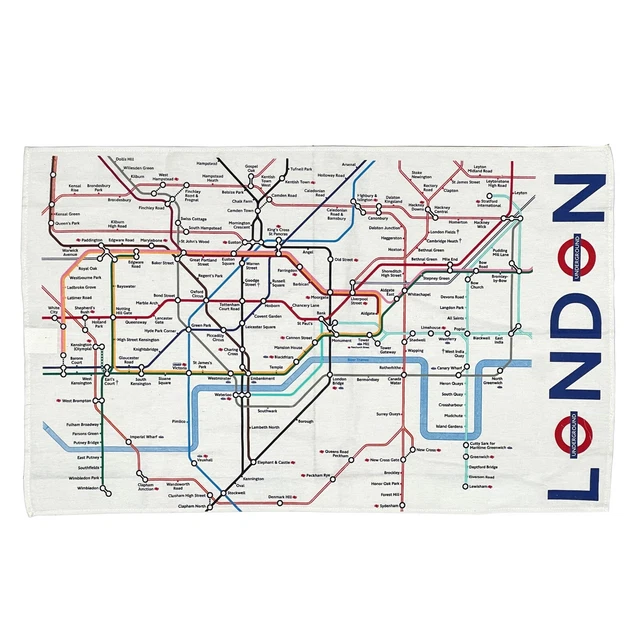 LONDON UNDERGROUND MAP Collectable Tea Towel £12.00 PicClick UK