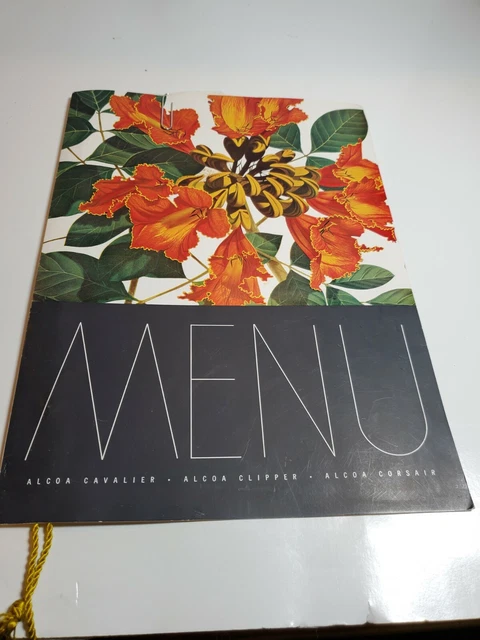 VINTAGE Tiki  CRUISE MENU ALCOA CAVALIER CLIPPER CORSAIR 1955 Jamaica -ALABAMA