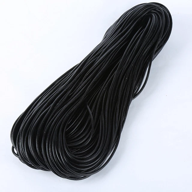 Cuerdos redondos suaves de cuero genuino genuino lisos de accesorios artesanales de 10 yardas