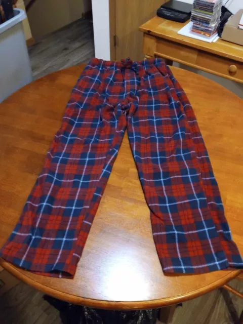 Bevery Hills Polo Club Mens Red Blue Plaid Pajama Pants SZ L