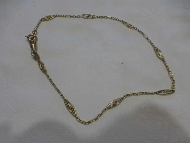 Bracelet Ancien Plaqué Or De Qualité - Poinçon Sur Le Fermoir, Style Vintage Occasion