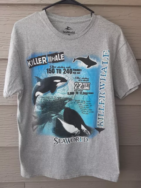 SEA WORLD SHAMU Orca Killer Whale Facts T-shirt Tee SeaWorld Ocean Size ...