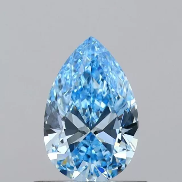 Diamant taille poire de couleur bleue créé en laboratoire certifié IGI...