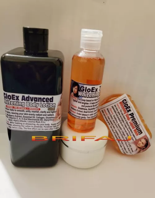 GloEx Advanced 7  Days Carrot Whitening Beauty Set. Lotion, Serum, FaceCream Oil
