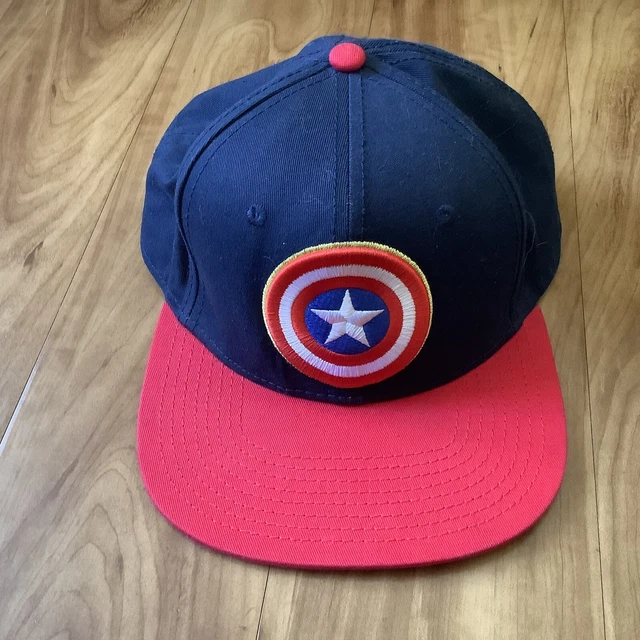 Marvel Captain America Shield Navy Red Adjustable Snapback Hat Cap Avengers OSFM