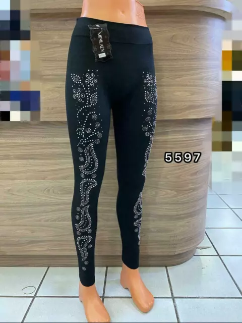 Neuf leggings extensibles femmes filles diamant bling taille haute étincelants jggings