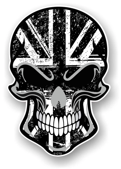 Oval Fade To Black Union Jack UK Flag Vinyl Sticker – 150mm – For Car, Van, Bike
