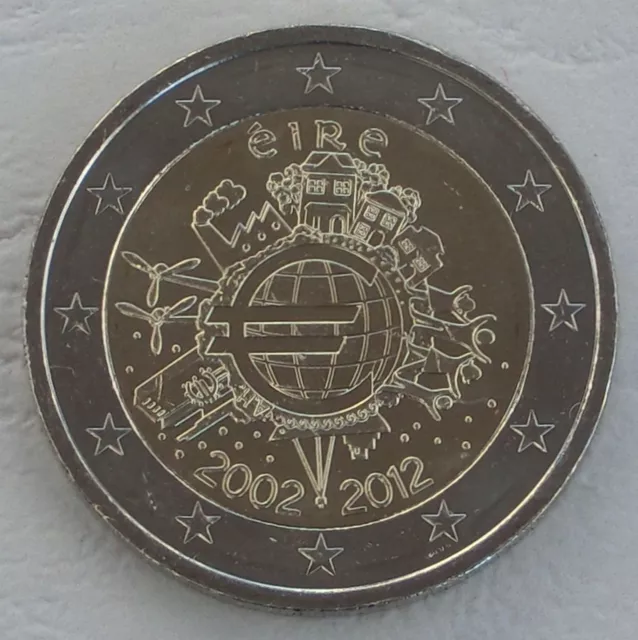 2 Euro Gedenkmünze Irland 2012 10 Jahre Euro unz