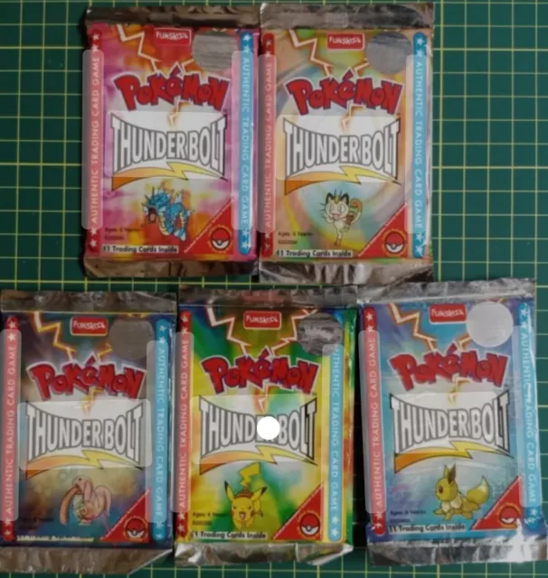 Sealed Funskool India Pokemon Cards Thunderbolt Booster Artwork Set (x5)
