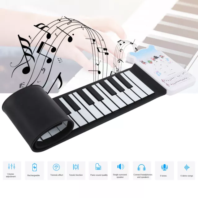 Piano à Roulettes Portable Piano à Roulettes Rechargeable à 49 Touches 8