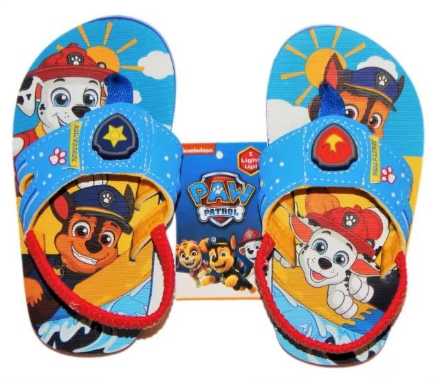 PAW PATROL MARSHALL CHASE Boys Flip Flops Toddler's Size 7-8 Beach Sandal NWT