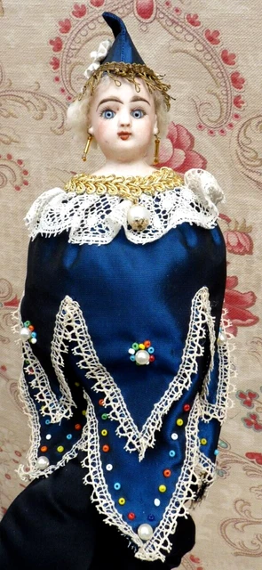 Lot de Très belle marotte 'folie' avec une tête, buste en porcelaine de