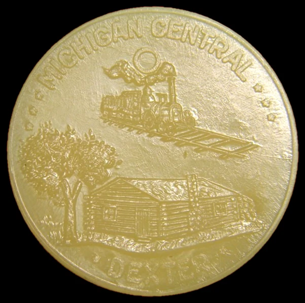 1841 - 1941 Dexter Michigan Central Railway Centennial Composite Medal (007)
