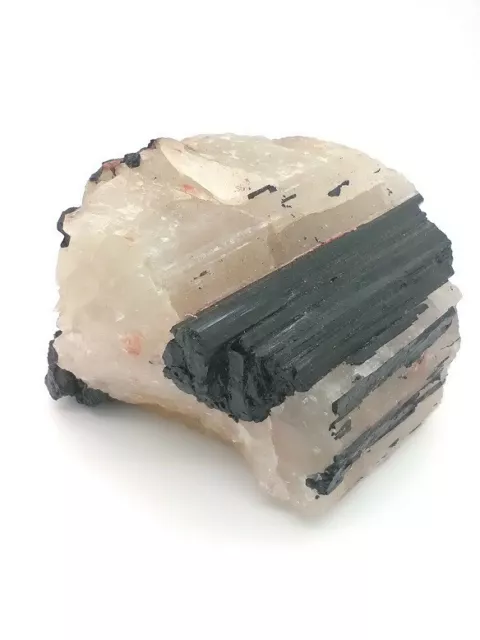 Turmalinquarz Rohstück, Schörl in Quarz, 8cm x 7cm x 5,5cm, Dekorstück, 473g