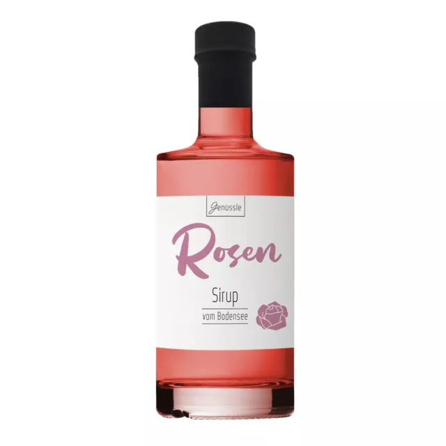 BIO Rosenblüten-Sirup 350ml-Genüssle Rosensirup vom Bodensee aus Rosenblüten