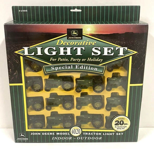 John Deere Model 4020 Tractor 20 Pc Indoor Outdoor Decorative Light Set Nib New