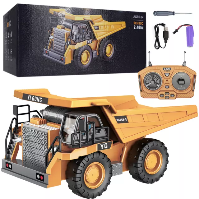 RC Dump Truck Toy 1/24 Scales 9Channel High Simulation Construction Vehicle Toyδ