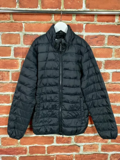 Boys H&M Black Lightweight Baffle Quilted Coat Jacket Age 11-12 Years Kids 152Cm