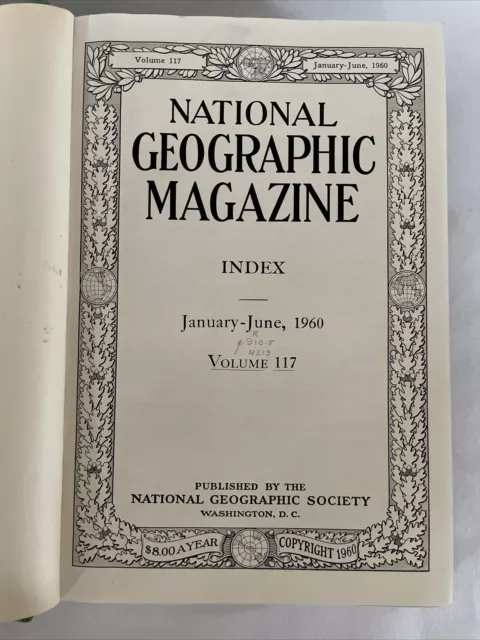 1960 January-June, National Geographic Revista #117 Bound Volumen (BM108) 3