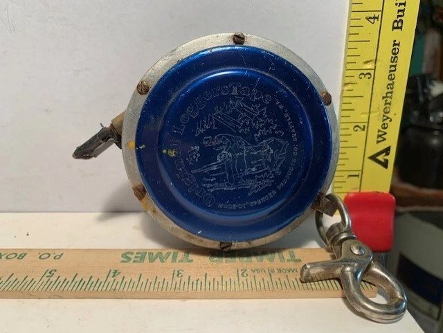 Vtg 3-1/2" Used Spencer Automatic Loggers Chainsaw Tree Fallers Log Bucking Tape